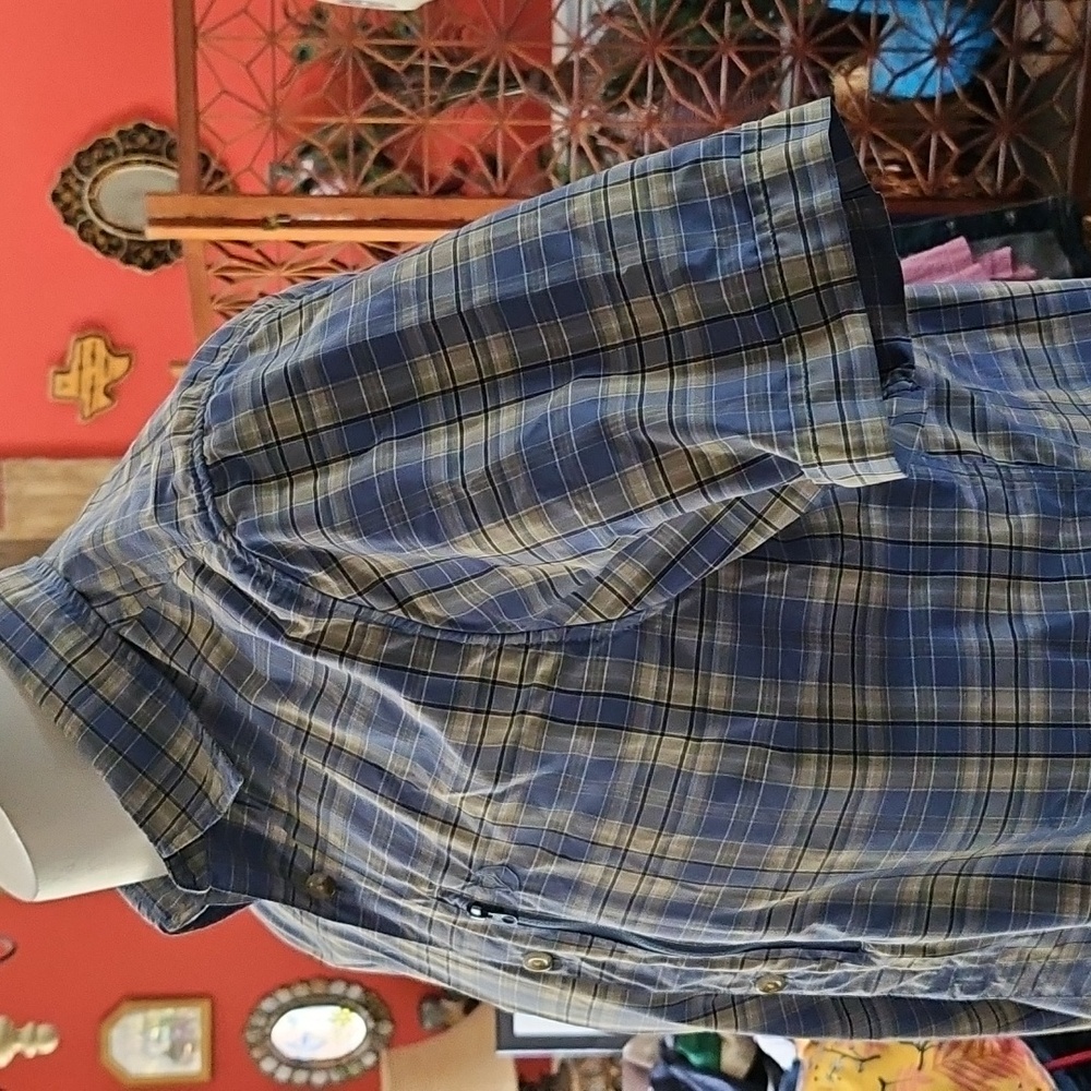 Fjallraven Mens Abisko Hiking SS Shirt Blue Plaid Size M - Picture 4 of 10